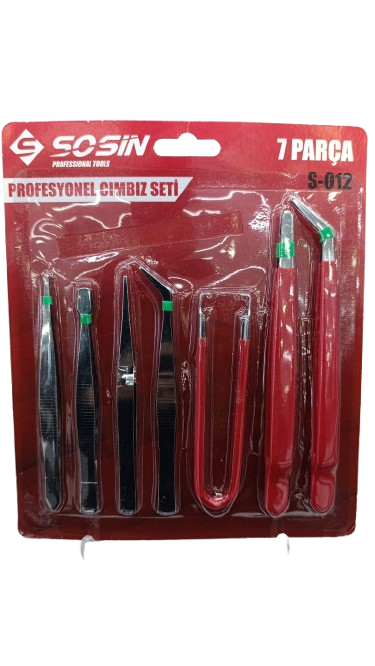 SOSİN PROF. ELEKTRONİKÇİ CIMBIZ SETİ 7PCS 